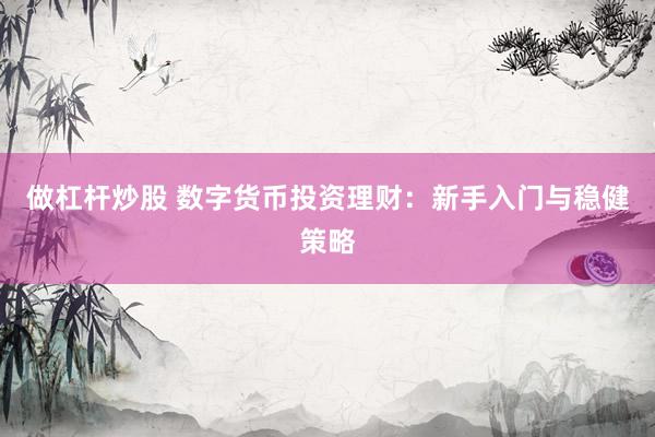 做杠杆炒股 数字货币投资理财：新手入门与稳健策略
