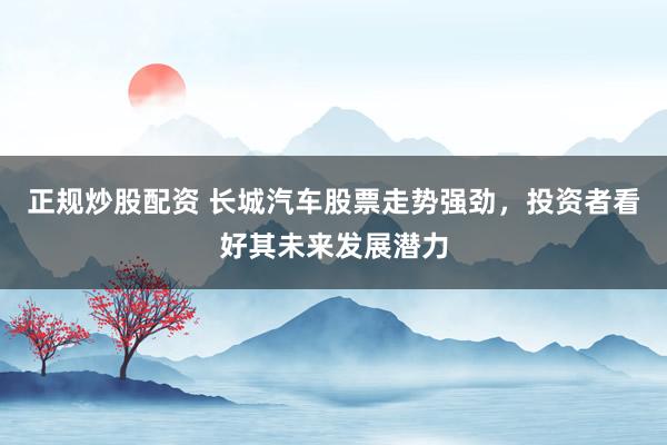 正规炒股配资 长城汽车股票走势强劲，投资者看好其未来发展潜力