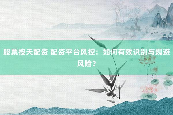 股票按天配资 配资平台风控：如何有效识别与规避风险？