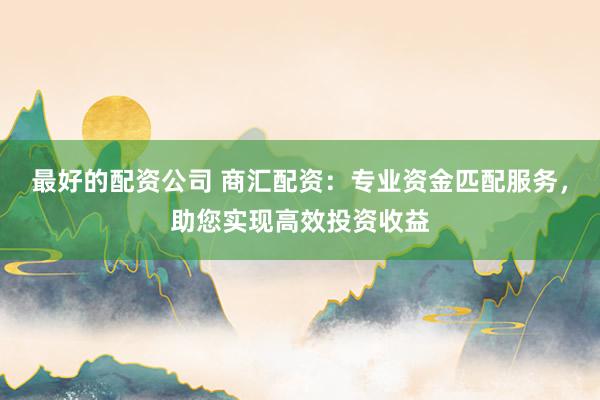 最好的配资公司 商汇配资:专业资金匹配服务,助您实现高效投资收益