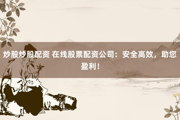 炒股炒股配资 在线股票配资公司：安全高效，助您盈利！