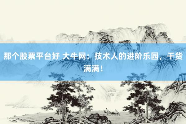 那个股票平台好 大牛网：技术人的进阶乐园，干货满满！